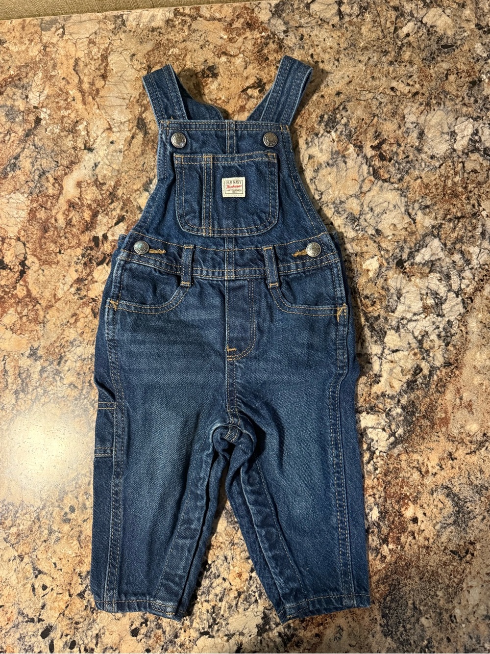 Children's Dark Blue Denim Overalls - Unbranded